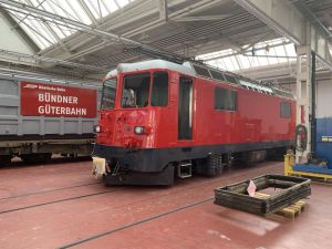 Ge 4/4 Nr. 616 in der Hauptwerkstätte der RhB, Foto bei Christian Ticar