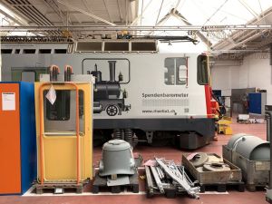 Ge 4/4 Nr. 616 in der Hauptwerkstätte der RhB, Foto bei Christian Ticar